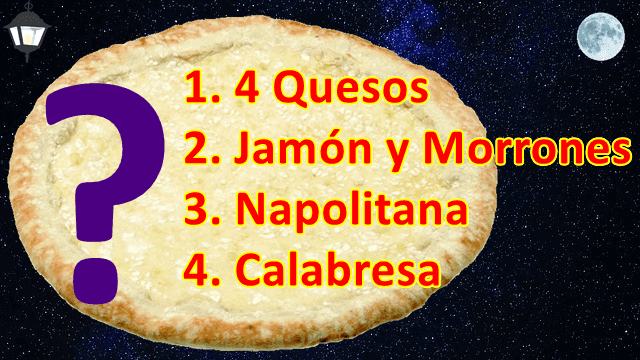 Pizza a elección de algunos de los cuatro sabores