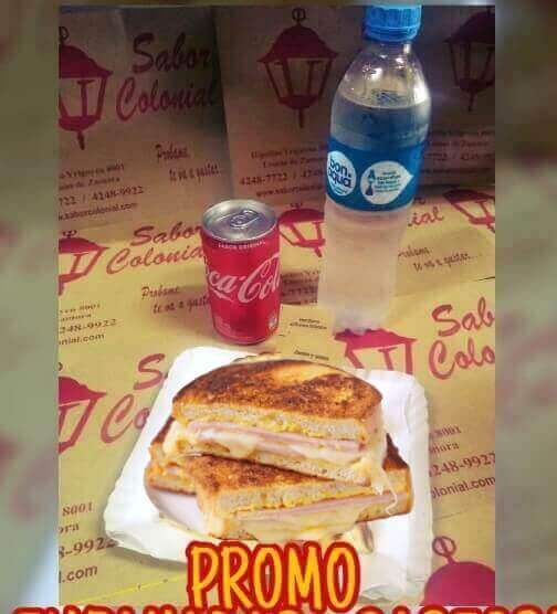 tostado doble mas gaseosa o agua para la promo del mediodia